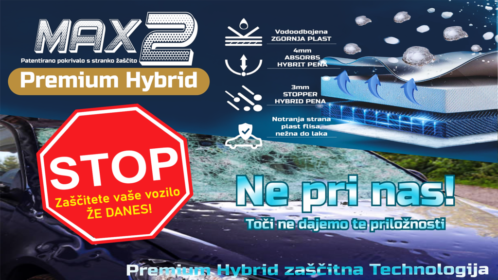 Primer poškodovanega vozila zaradi neustrezne zaščite pred točo